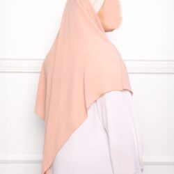 Khimar court en crêpe pointu khimar triangle khimar pas cher mon hijab pas cher rose pêche